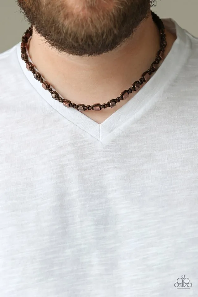 Paparazzi Necklace ~ Grunge Rush - Brown