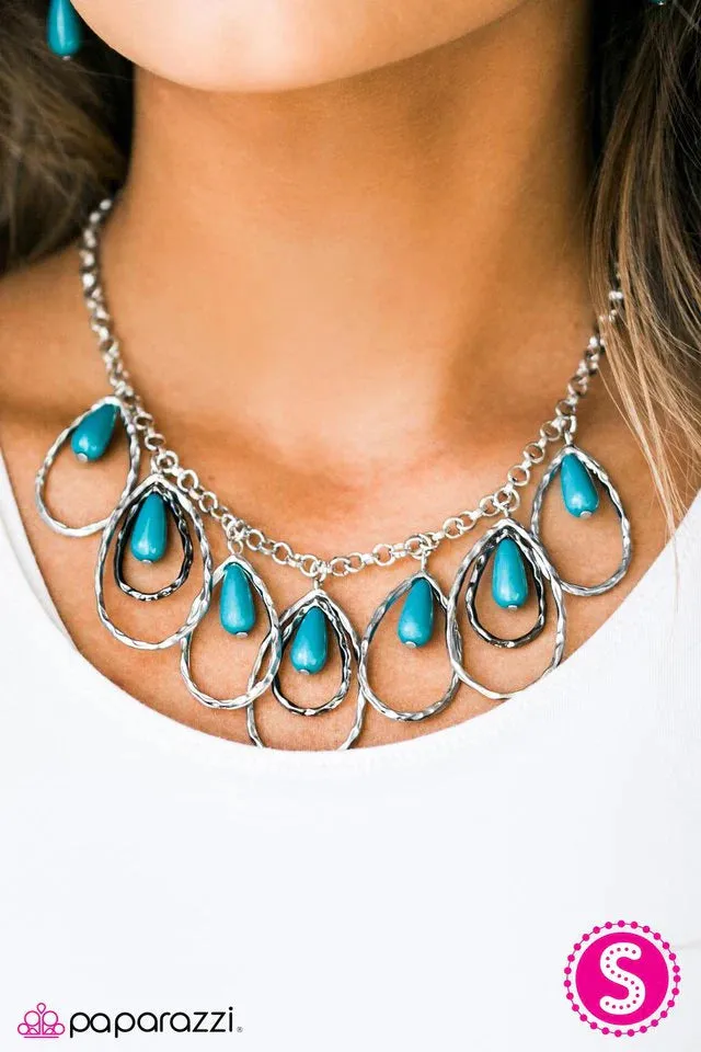 Paparazzi Necklace ~ TEAR-rifically Terrific - Blue