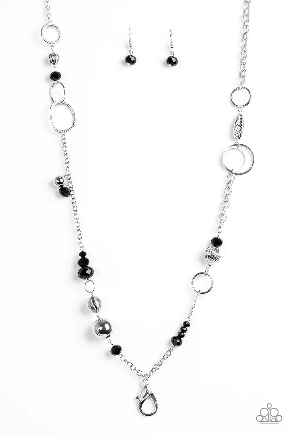 Paparazzi Necklace ~ Too HAUTE To Handle - Black Lanyard