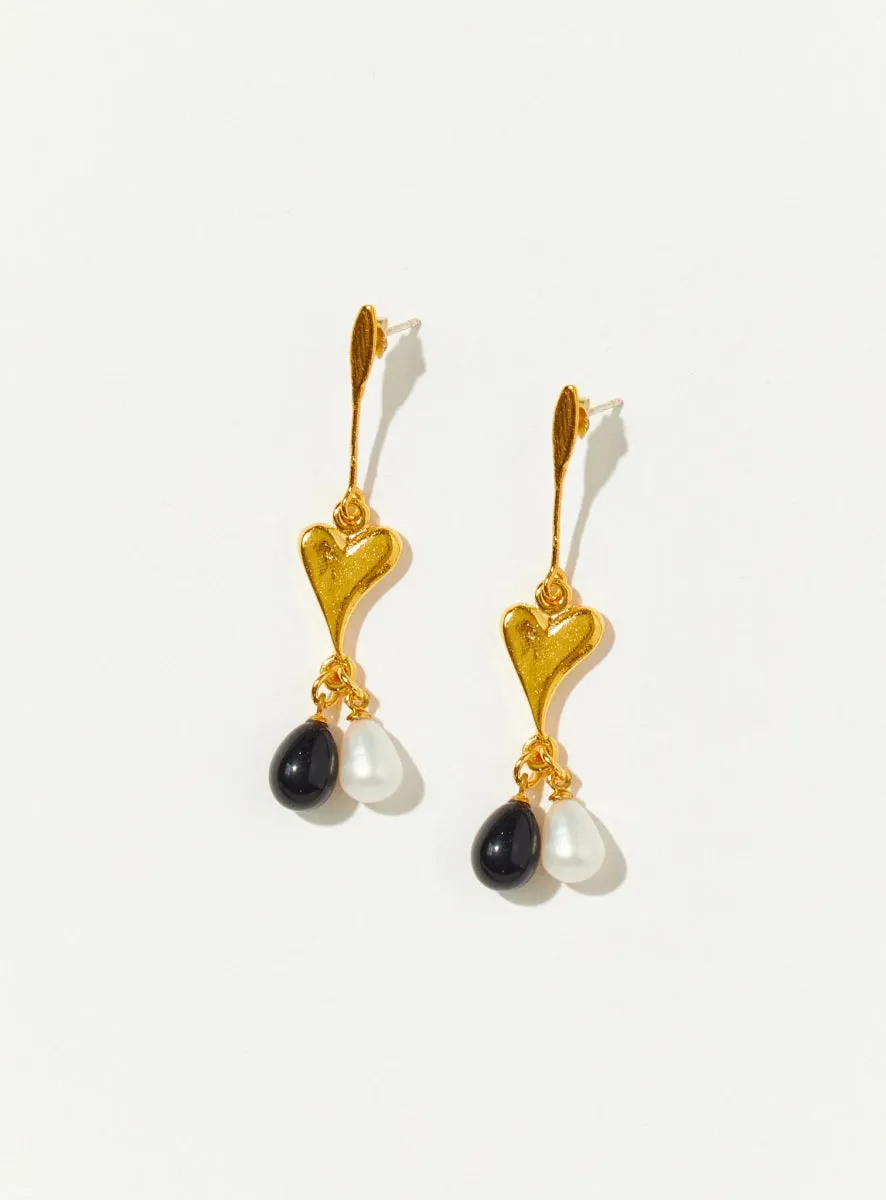 Par Ici Queen of Hearts Earrings - Gold or Rhodium (In-Store)