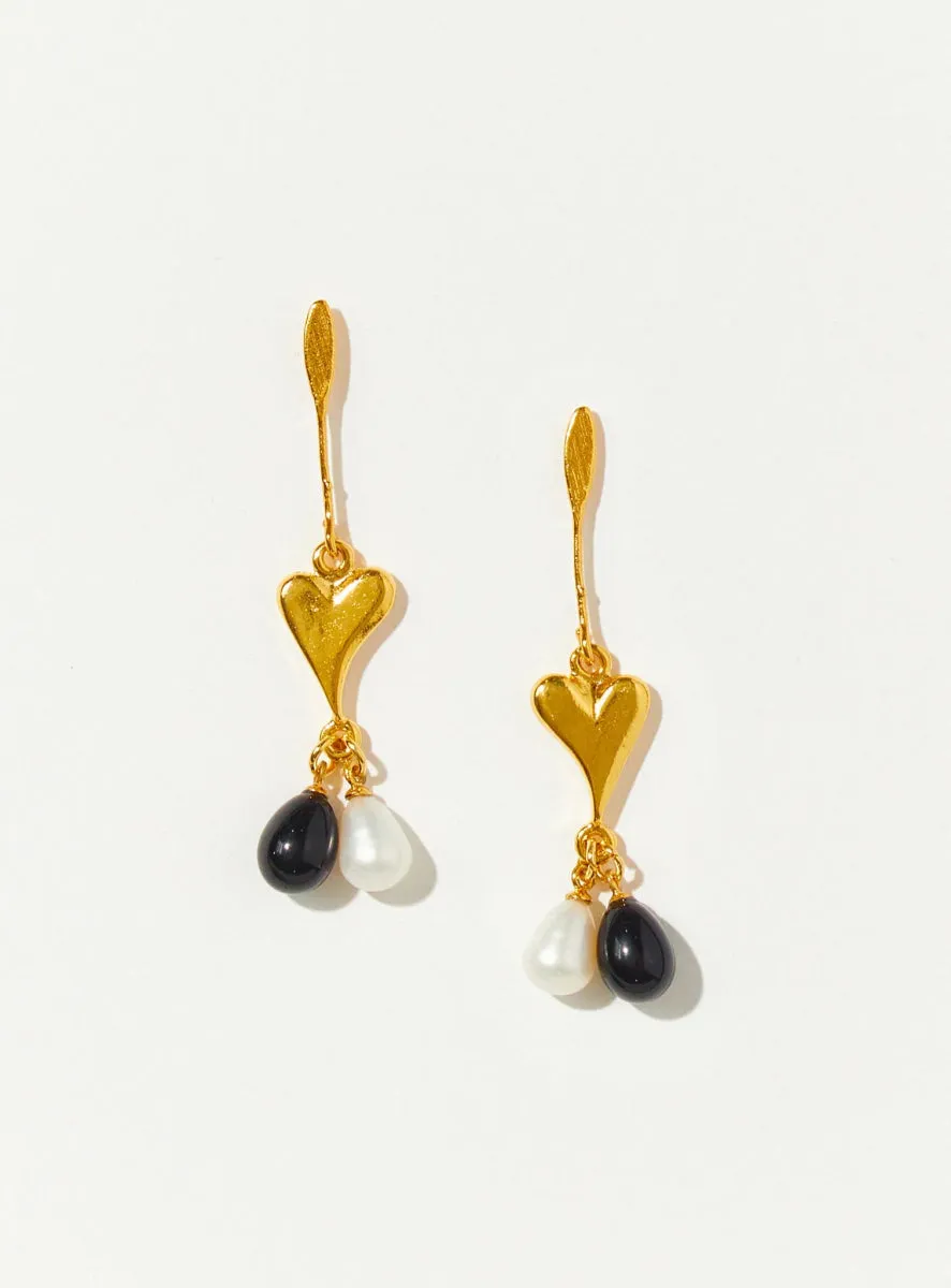 Par Ici Queen of Hearts Earrings - Gold or Rhodium (In-Store)