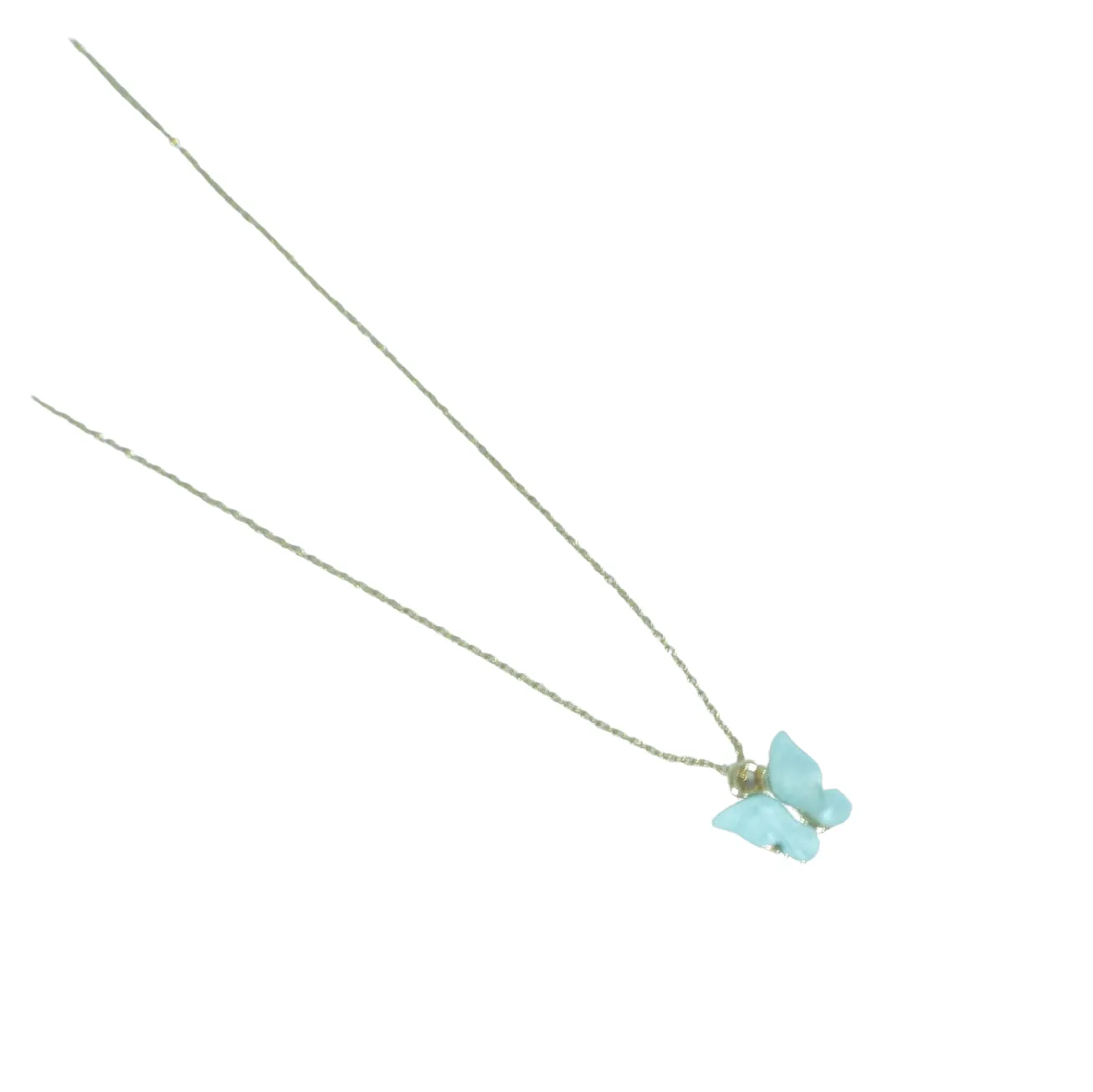 Pastel Butterfly Pendant Necklace Gold Chain