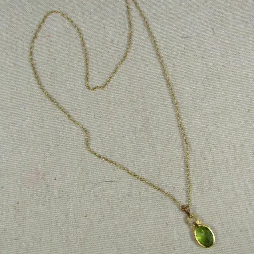 Peridot Pendant Necklace Very Delicate