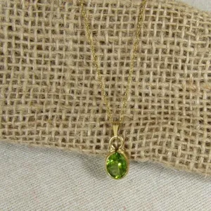 Peridot Pendant Necklace Very Delicate