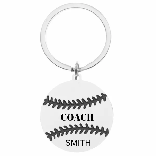 Personalized Engraved Softball Coach Keychain