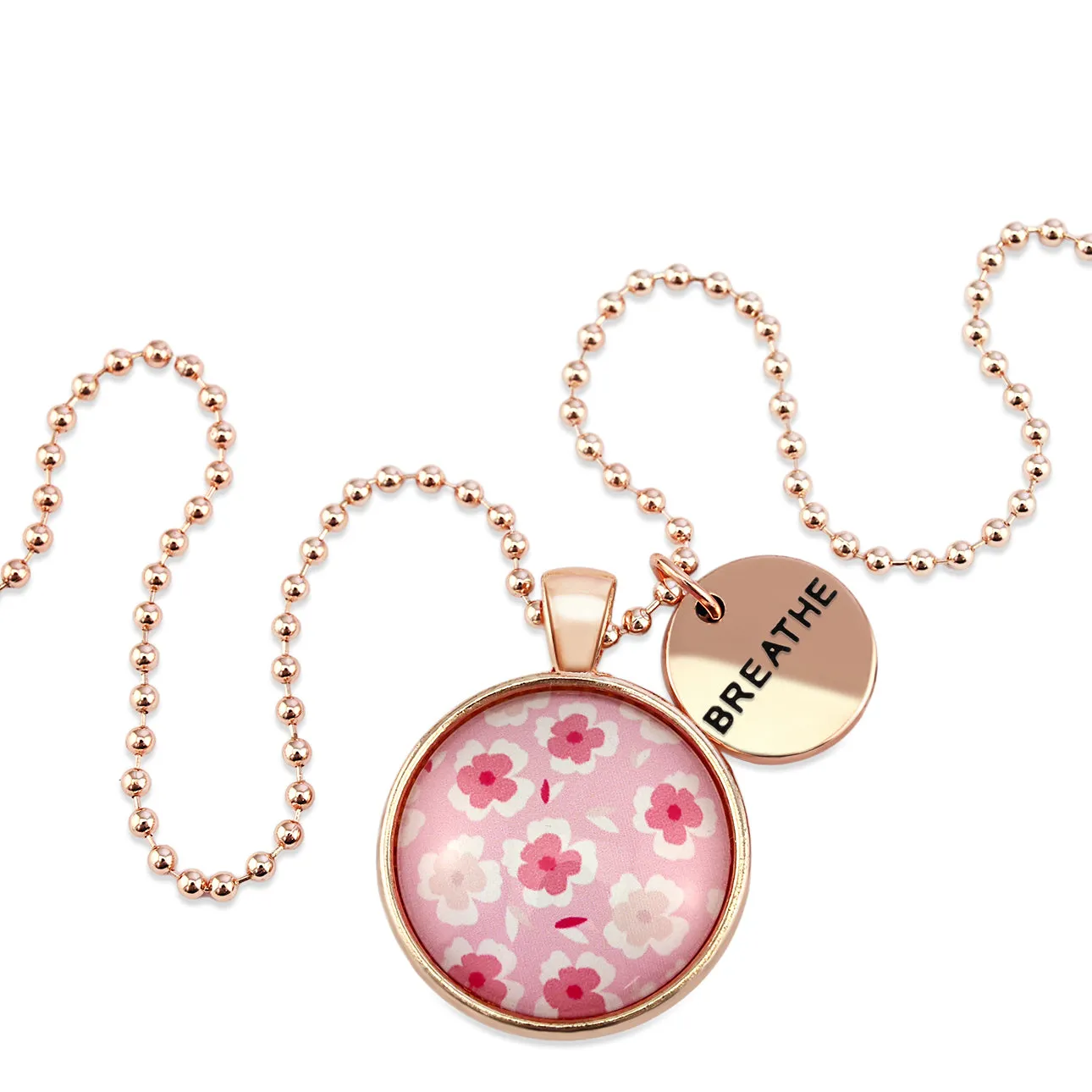 PINK COLLECTION - Rose Gold 'BREATHE' Necklace - Sweet Blooms (10252)