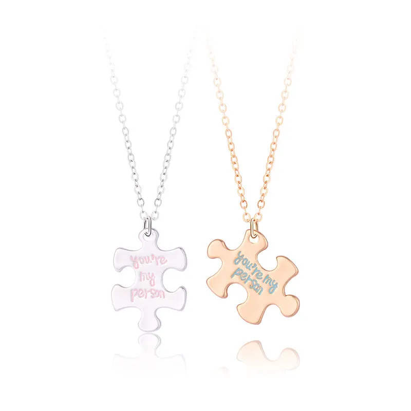 Puzzle Matching Best Friend Necklaces Gift Set