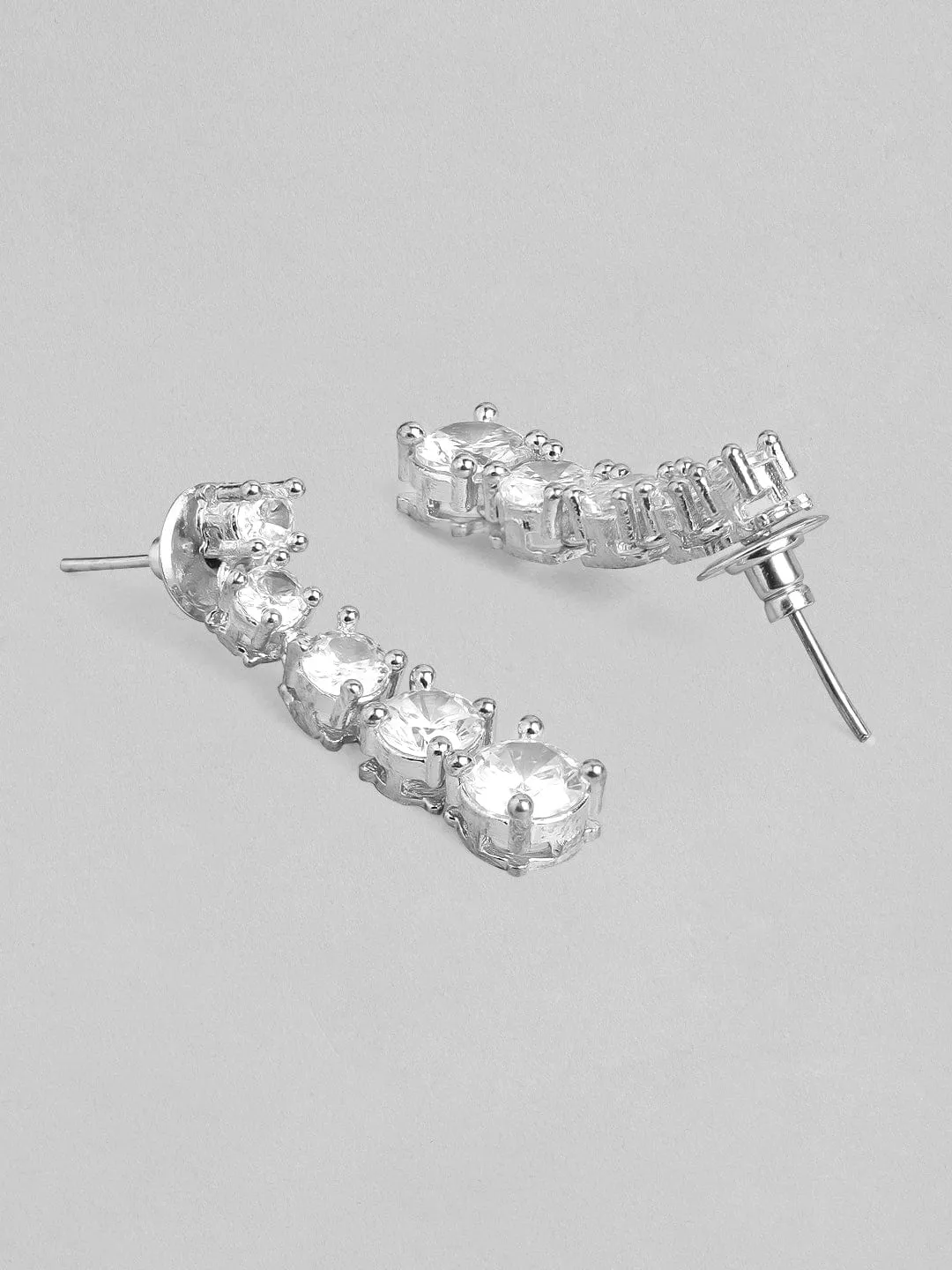 Rhodium-Plated CZ-Studded Jewellery Set