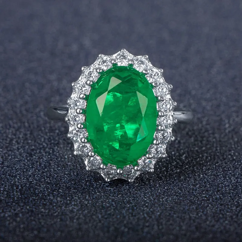 Romantic Jewelry Geometric OliveDrab Emerald Cut Cubic Zircon Cocktail Ring