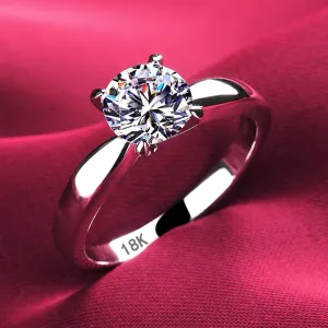 Romantic Jewelry Luxury Shiny Round Cut CZ Engagement Rings for Women