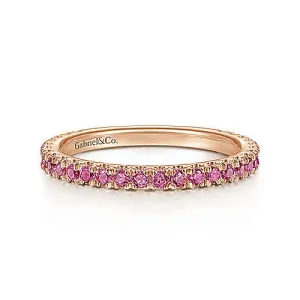 Rose Gold Ruby Stackable Ring, July Birthstone