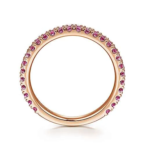 Rose Gold Ruby Stackable Ring, July Birthstone