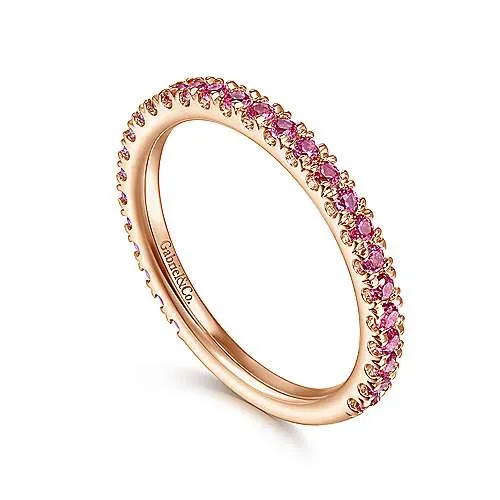 Rose Gold Ruby Stackable Ring, July Birthstone