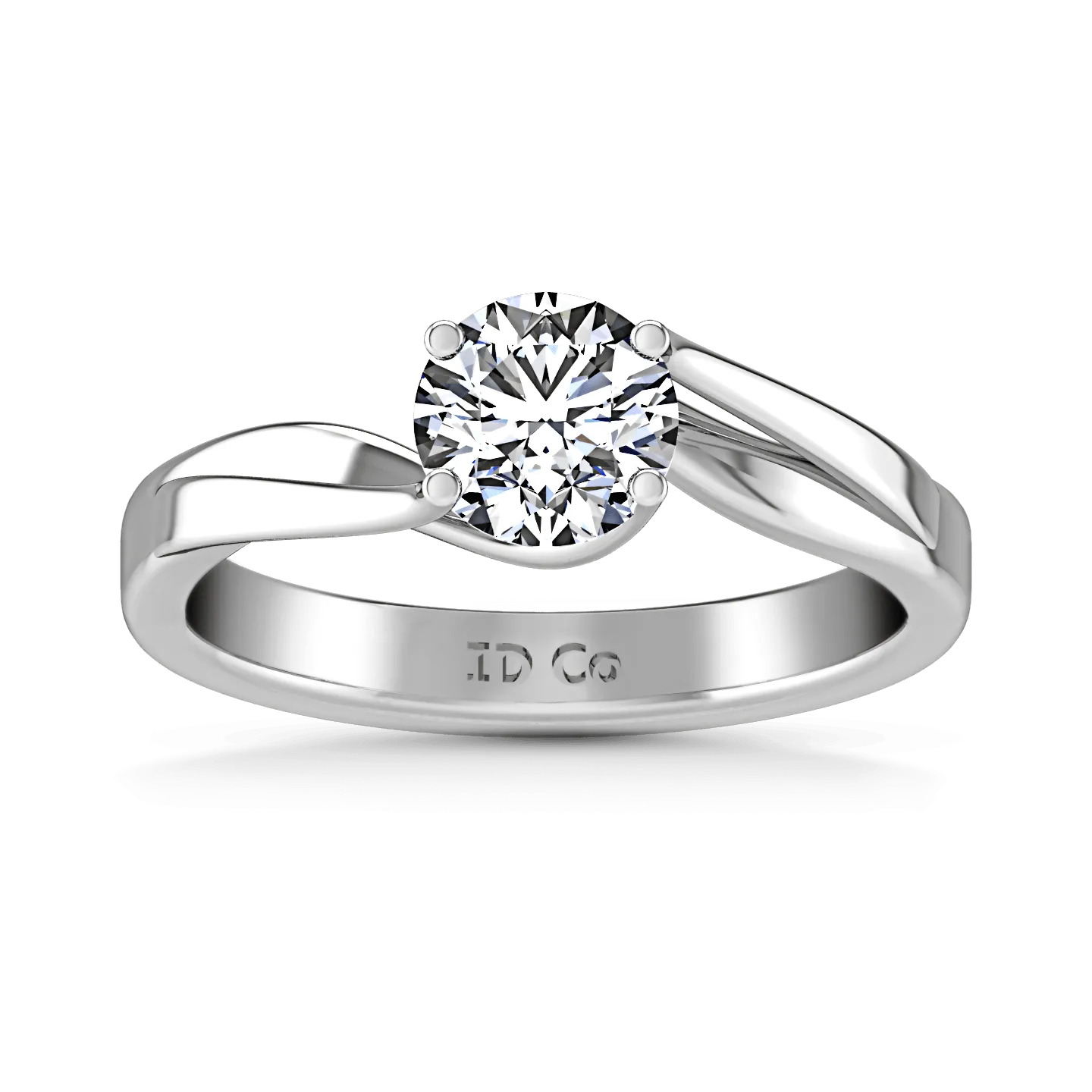 Round Diamond Solitaire Engagement Ring Laurel 14K White Gold