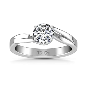 Round Diamond Solitaire Engagement Ring Laurel 14K White Gold