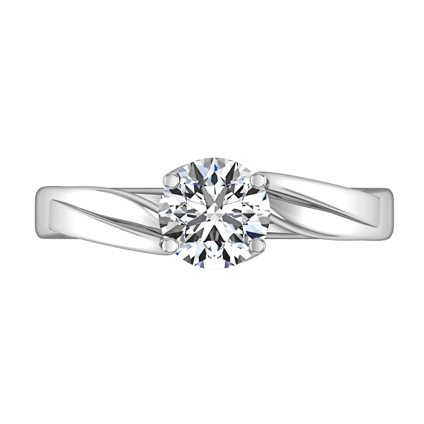 Round Diamond Solitaire Engagement Ring Laurel 14K White Gold