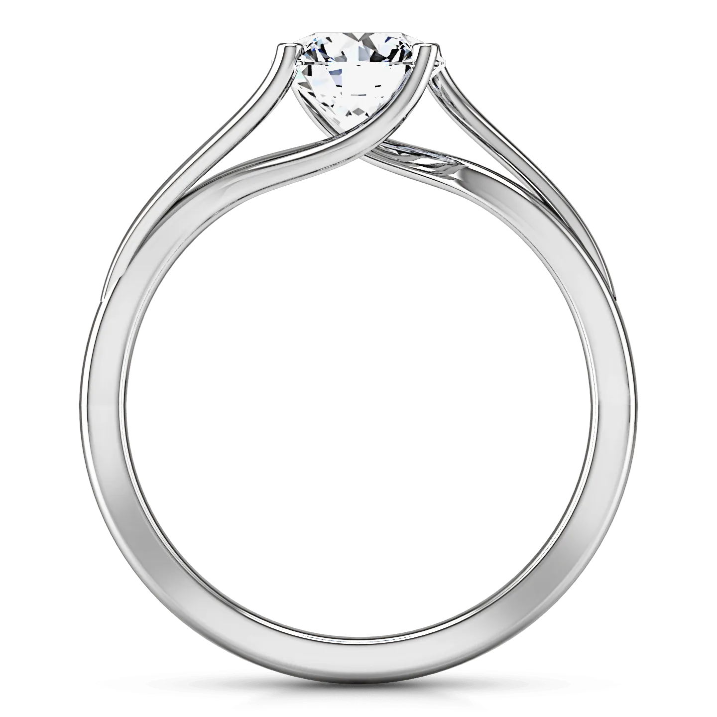 Round Diamond Solitaire Engagement Ring Laurel 14K White Gold