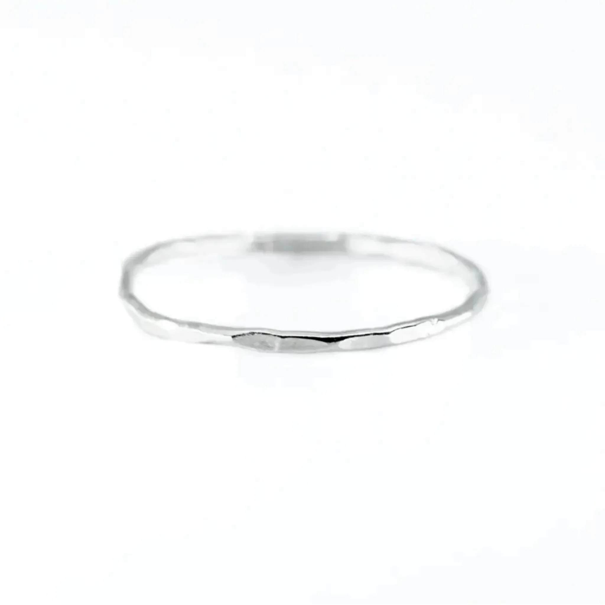 Simple Hammered Sterling Silver Stacking Ring