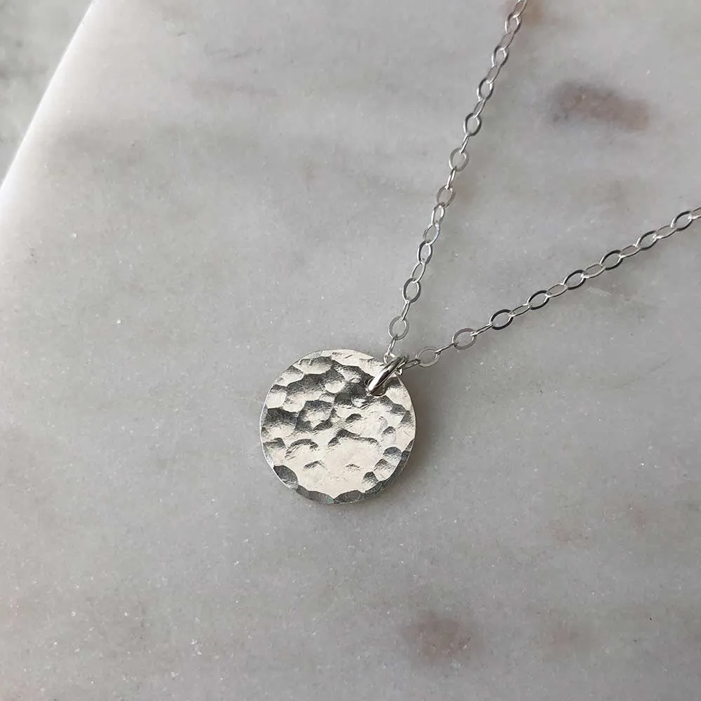 Small Medallion Necklace - Hammered