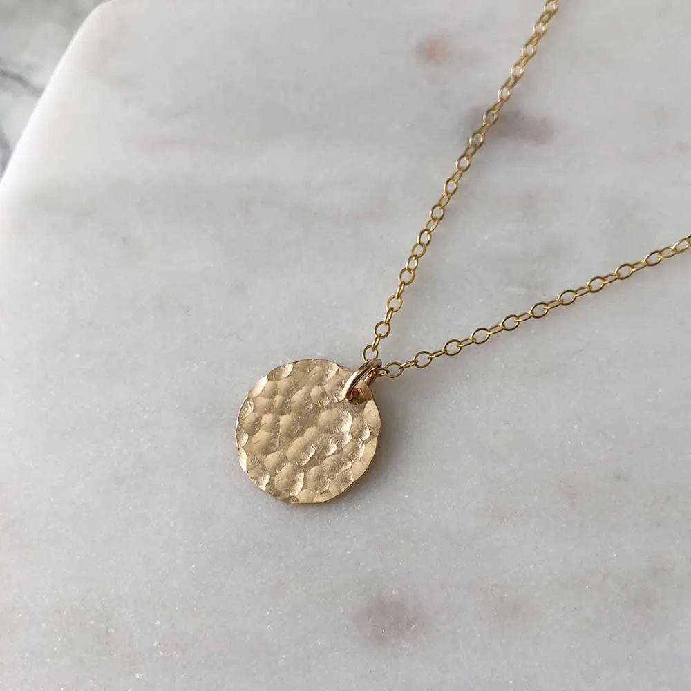 Small Medallion Necklace - Hammered