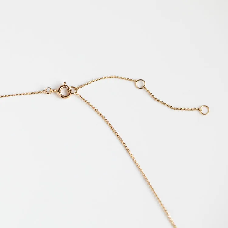 Solid Gold Delicate Pearl Chain Necklace