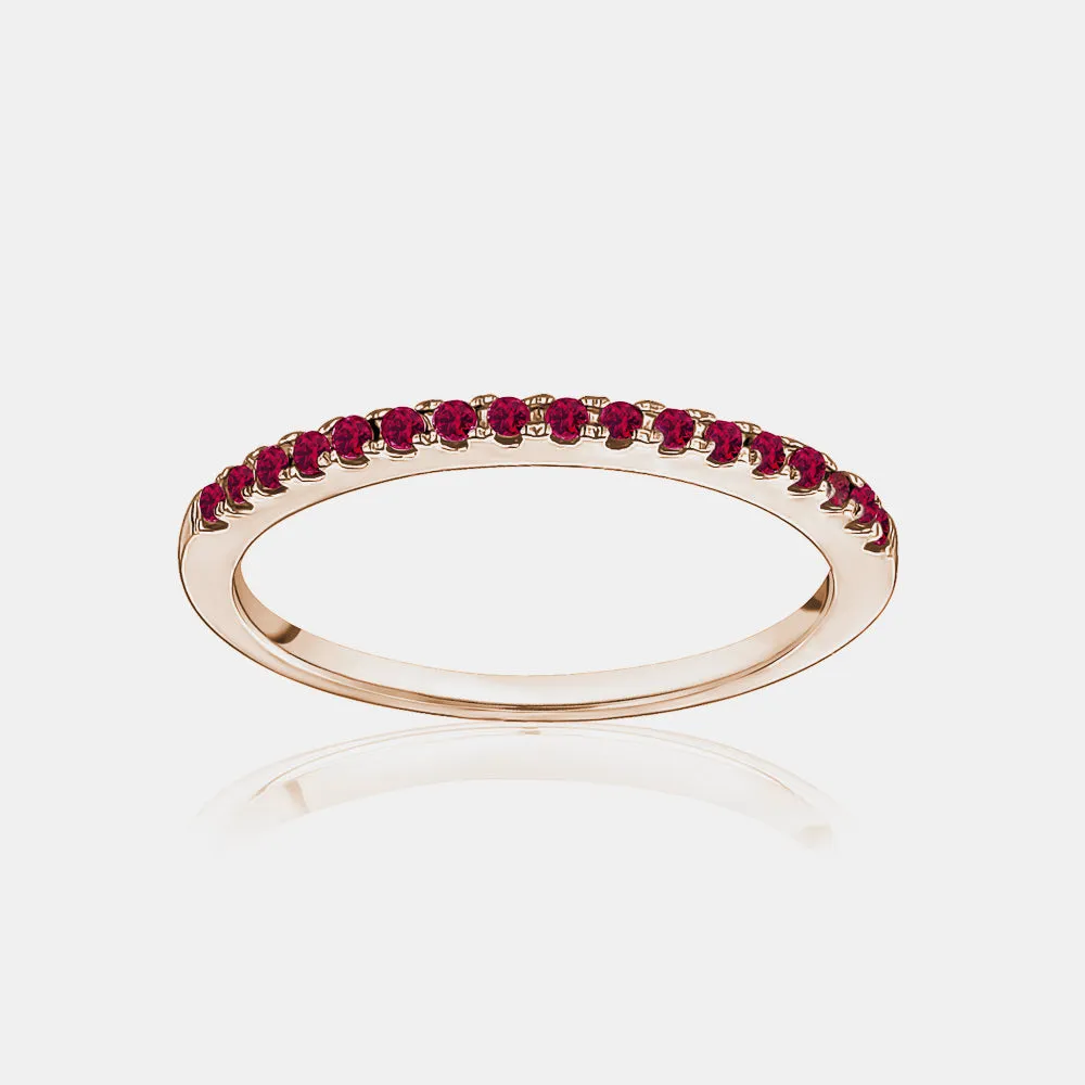 Stackable Pavé Ruby Ring