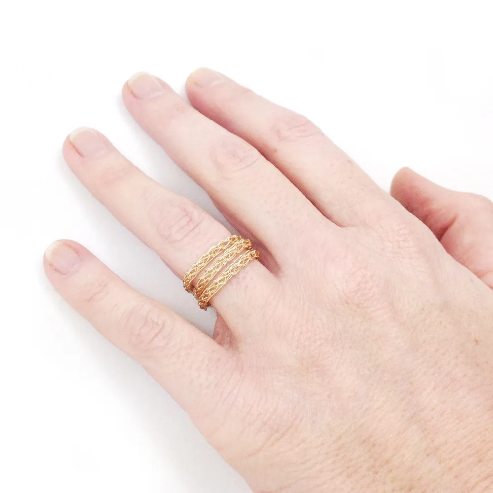 Stacking ring , custom made wire crocheted ring