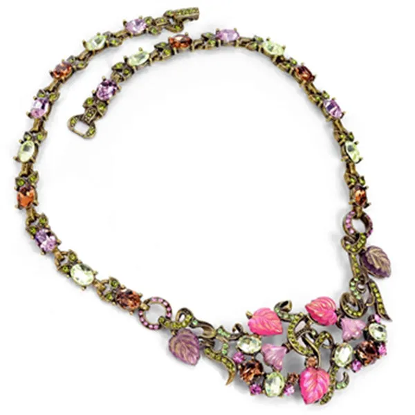 Sweet Romance Fruit Salad Leaves of Glass Necklace