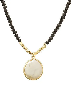 Talulah Black Beaded Pearl Delicate Necklace