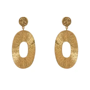 Textured Gold Ring Statement Earrings