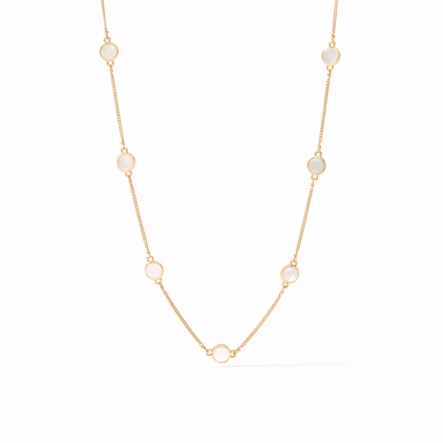 Valencia Delicate Station Necklace - Mother of Pearl