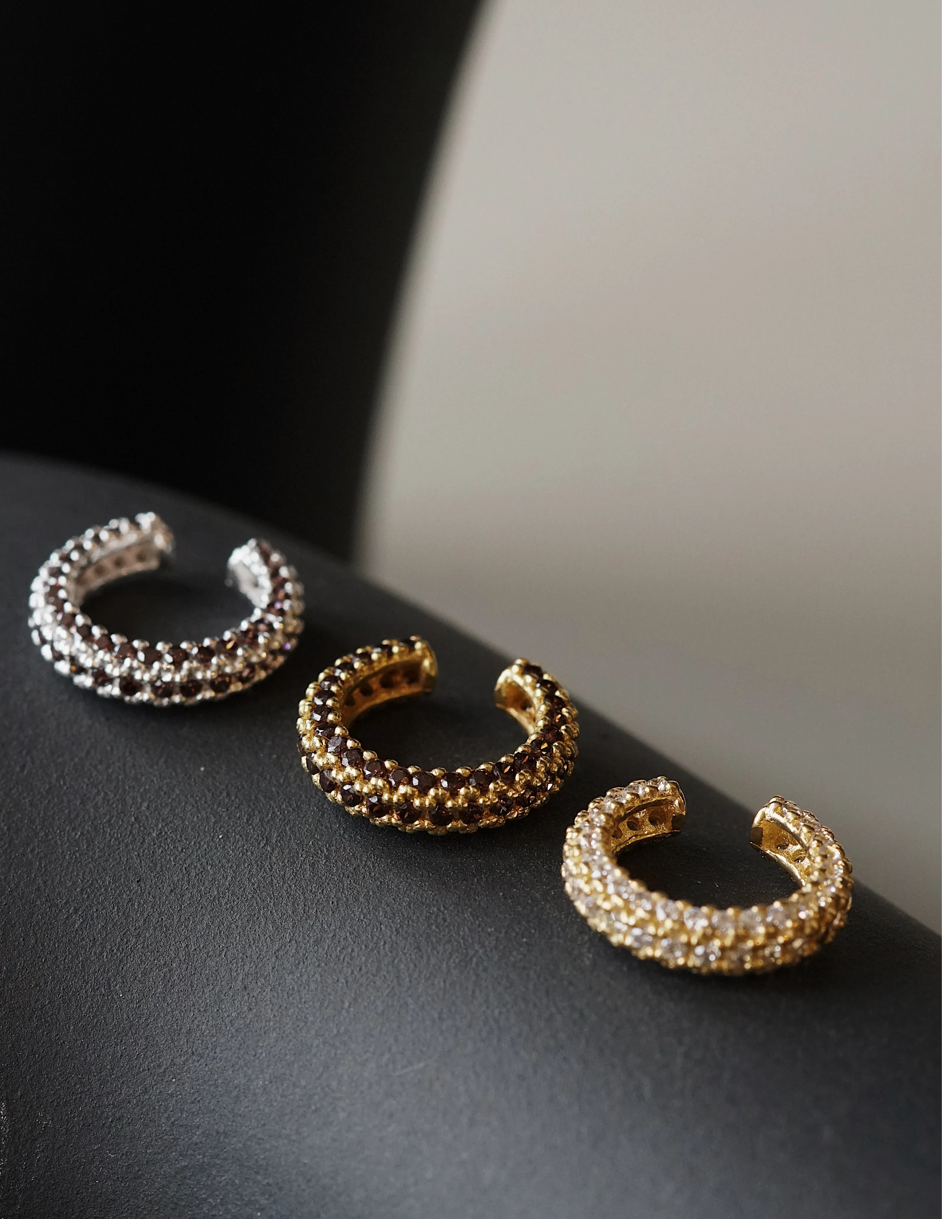 Viv Crystal Pavé Cuff Earring <br> Gold Vermeil