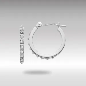 White Gold Diamond Fascination Hinged Hoop Earrings - Model DF176